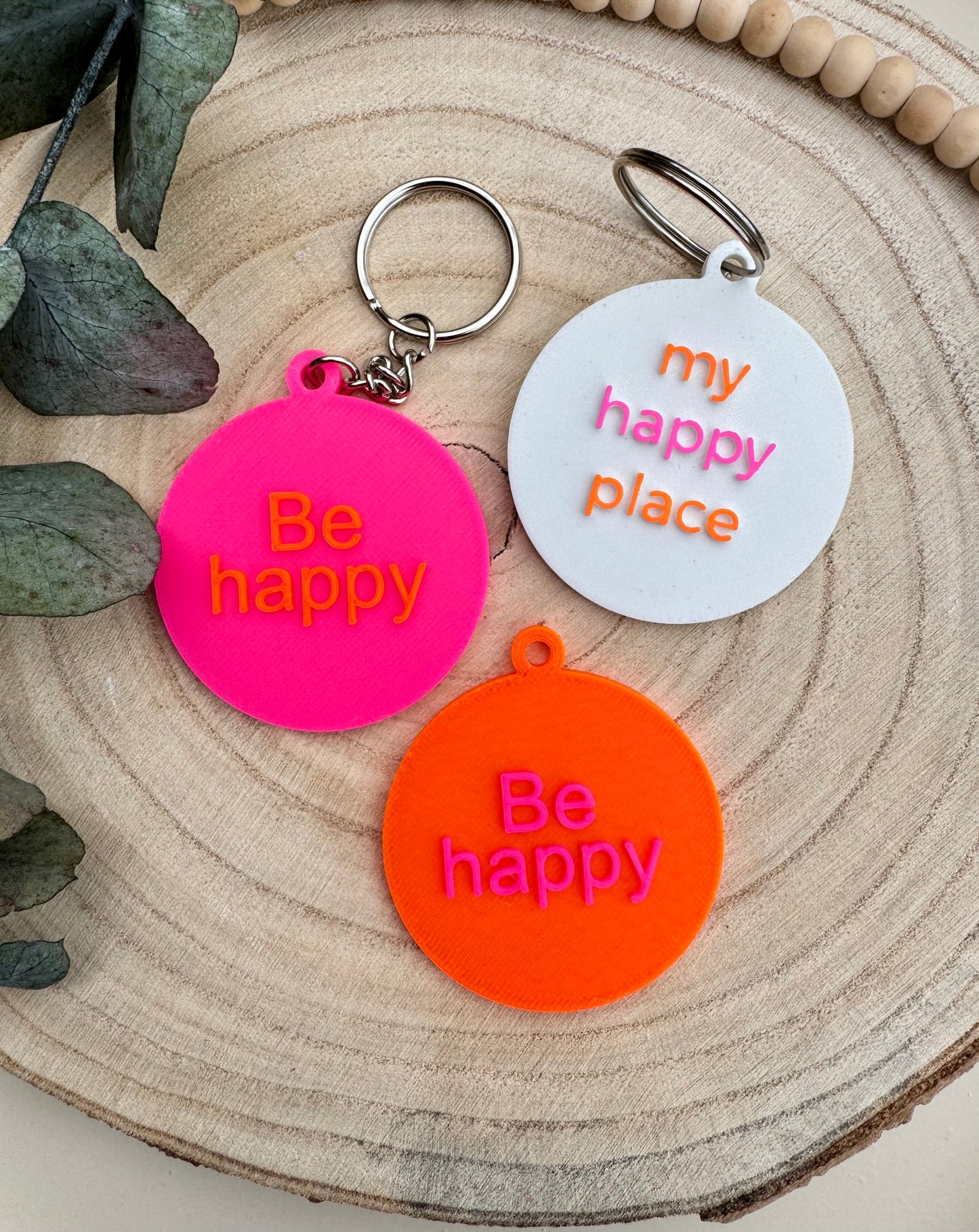 STL Datei Schlüsselanhänger my happy place