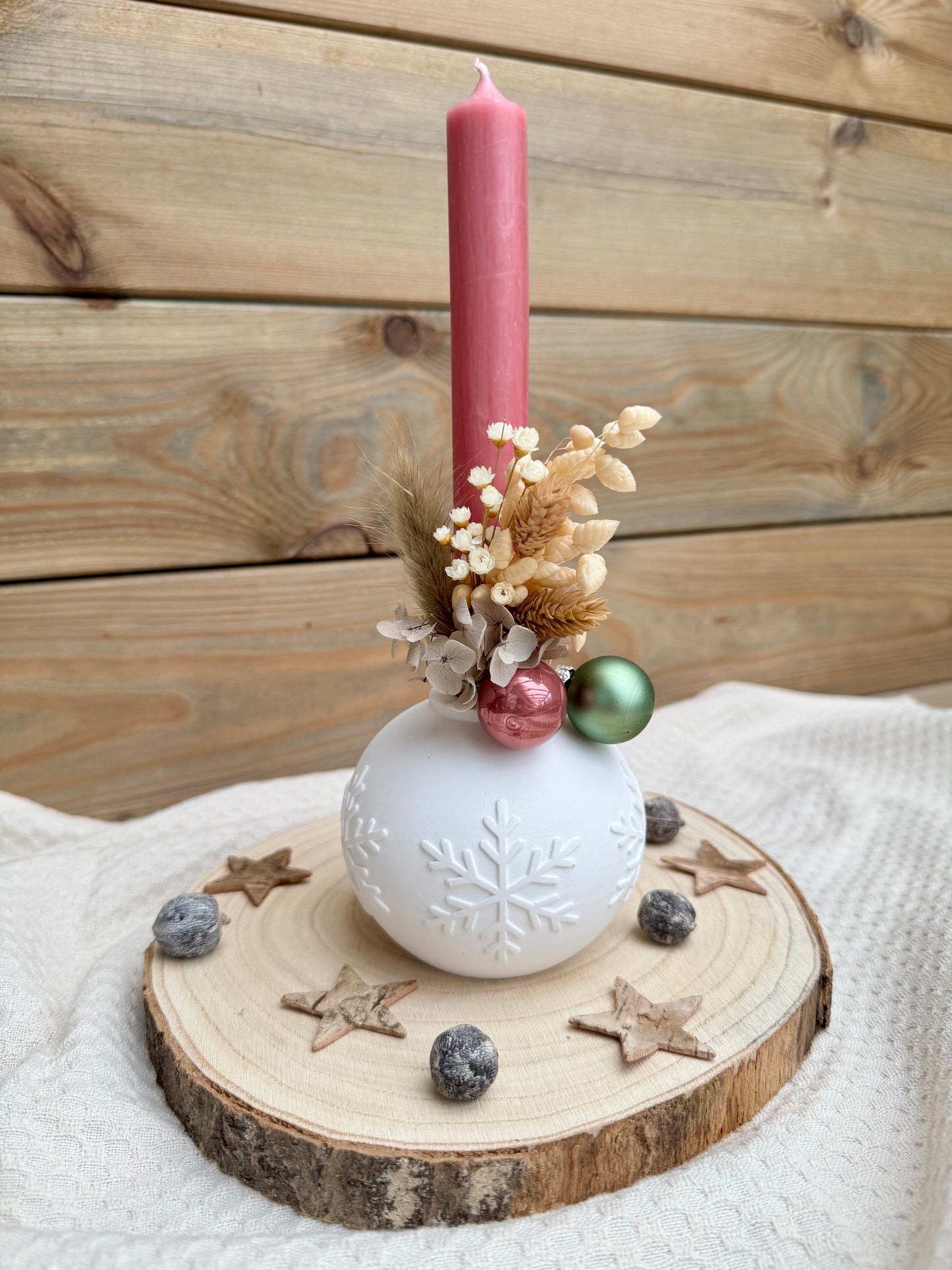 Silikonform Christbaumkugel Kerzenhalter Schneeflocke