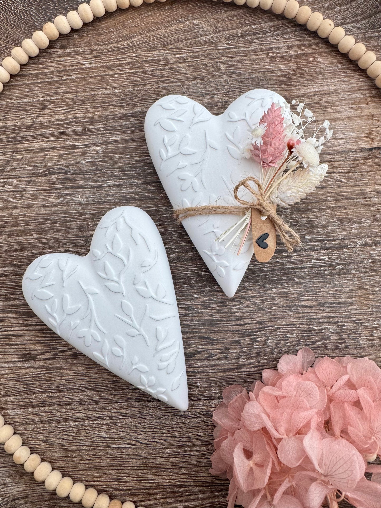 Silikonform Herz mit Blumen