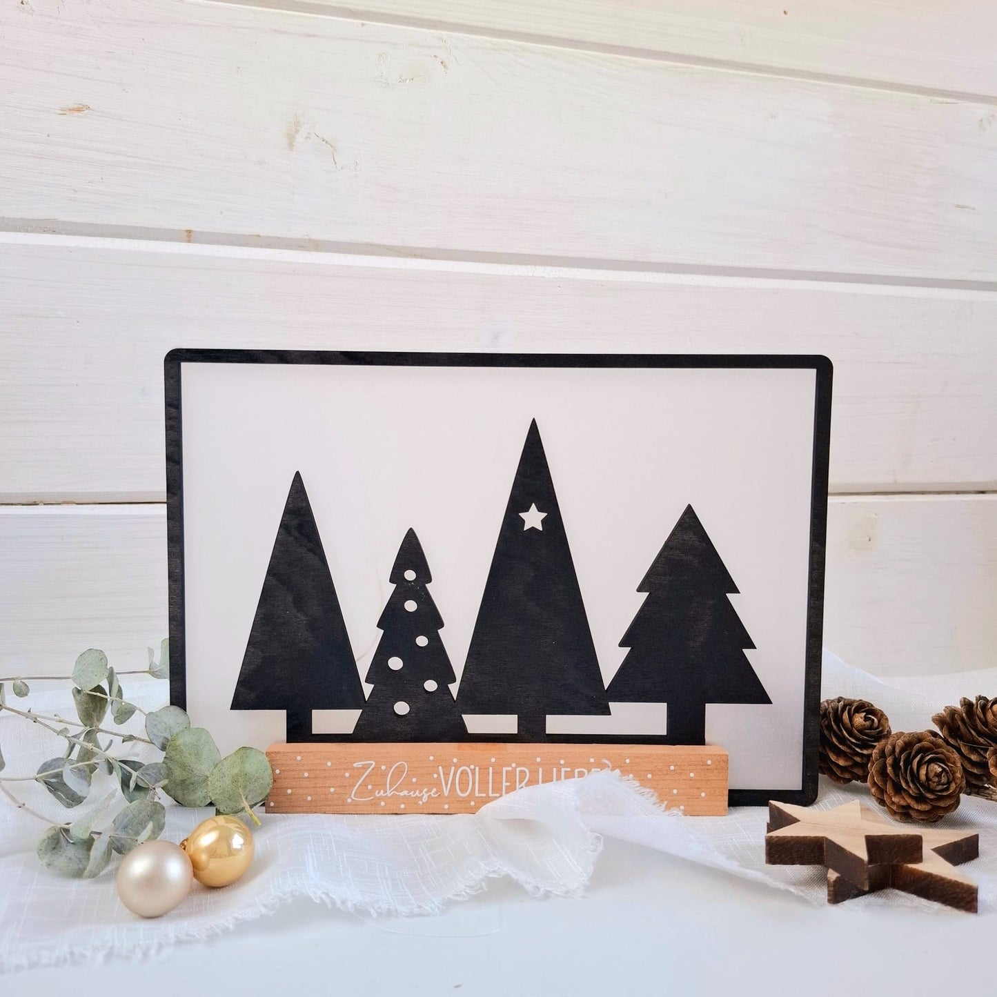 Laserdatei Aufsteller Tannenbäume