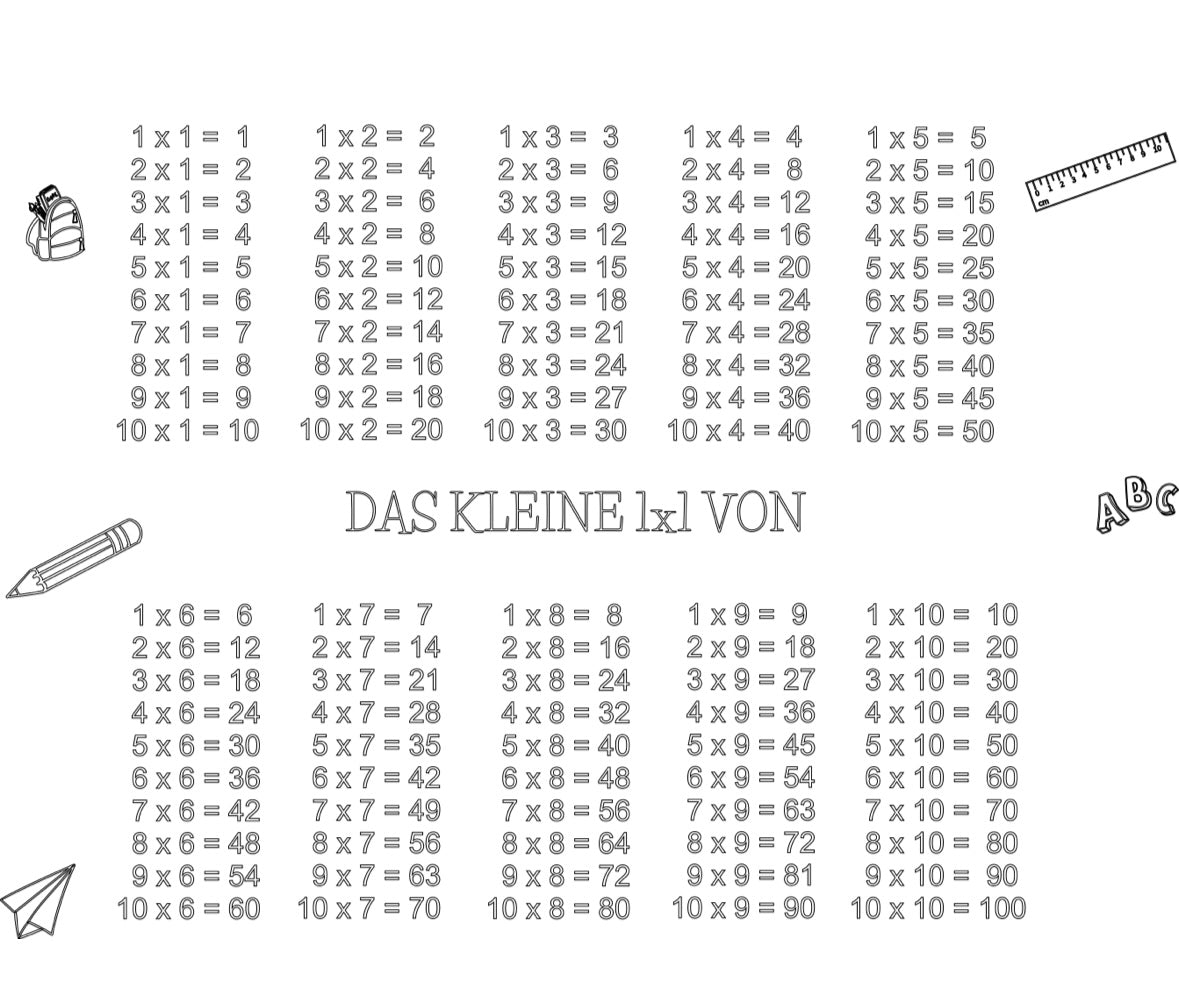 Laserdatei | 1 x 1 | Schule