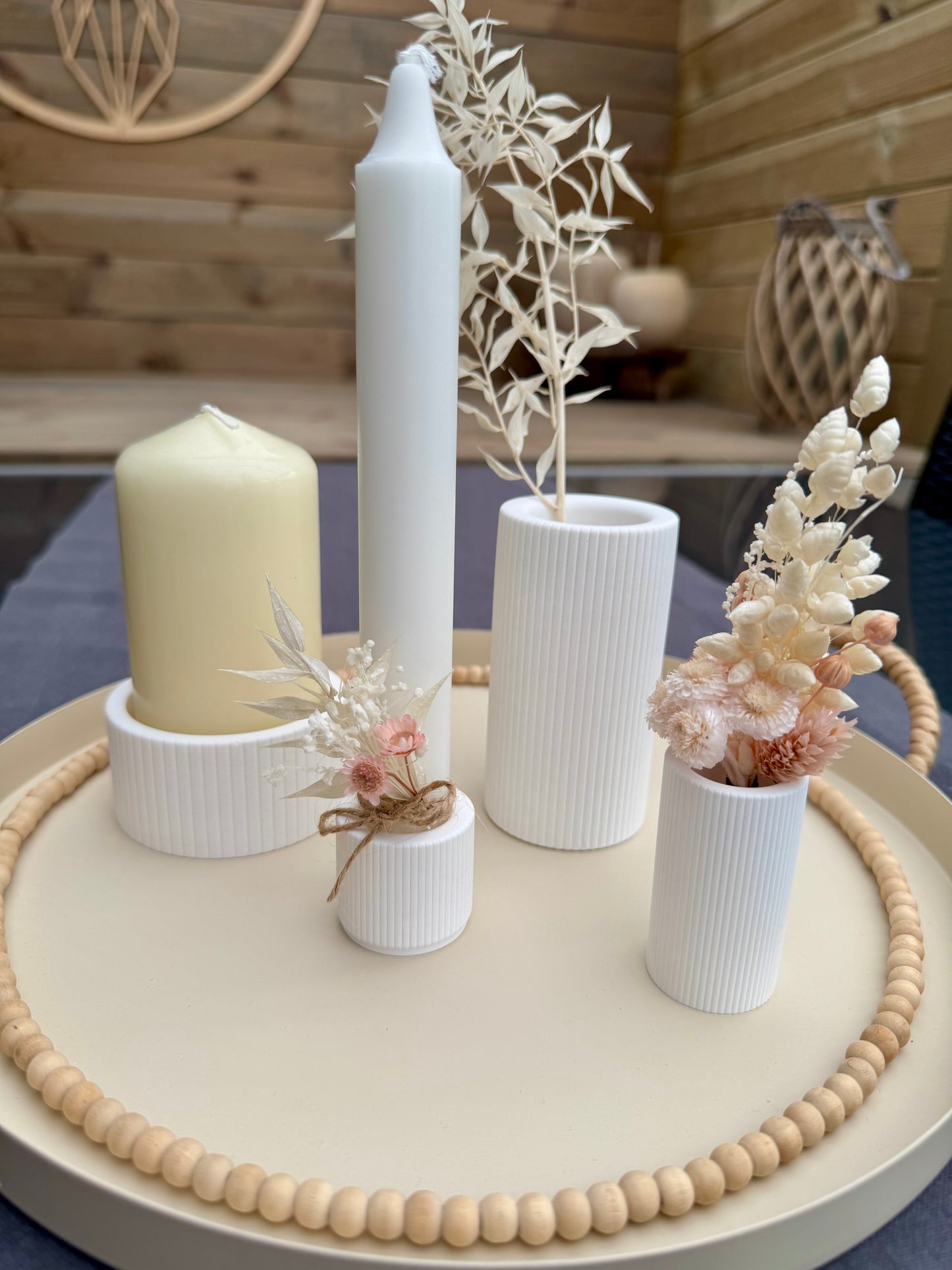 Silikonform Vase mit Streifen