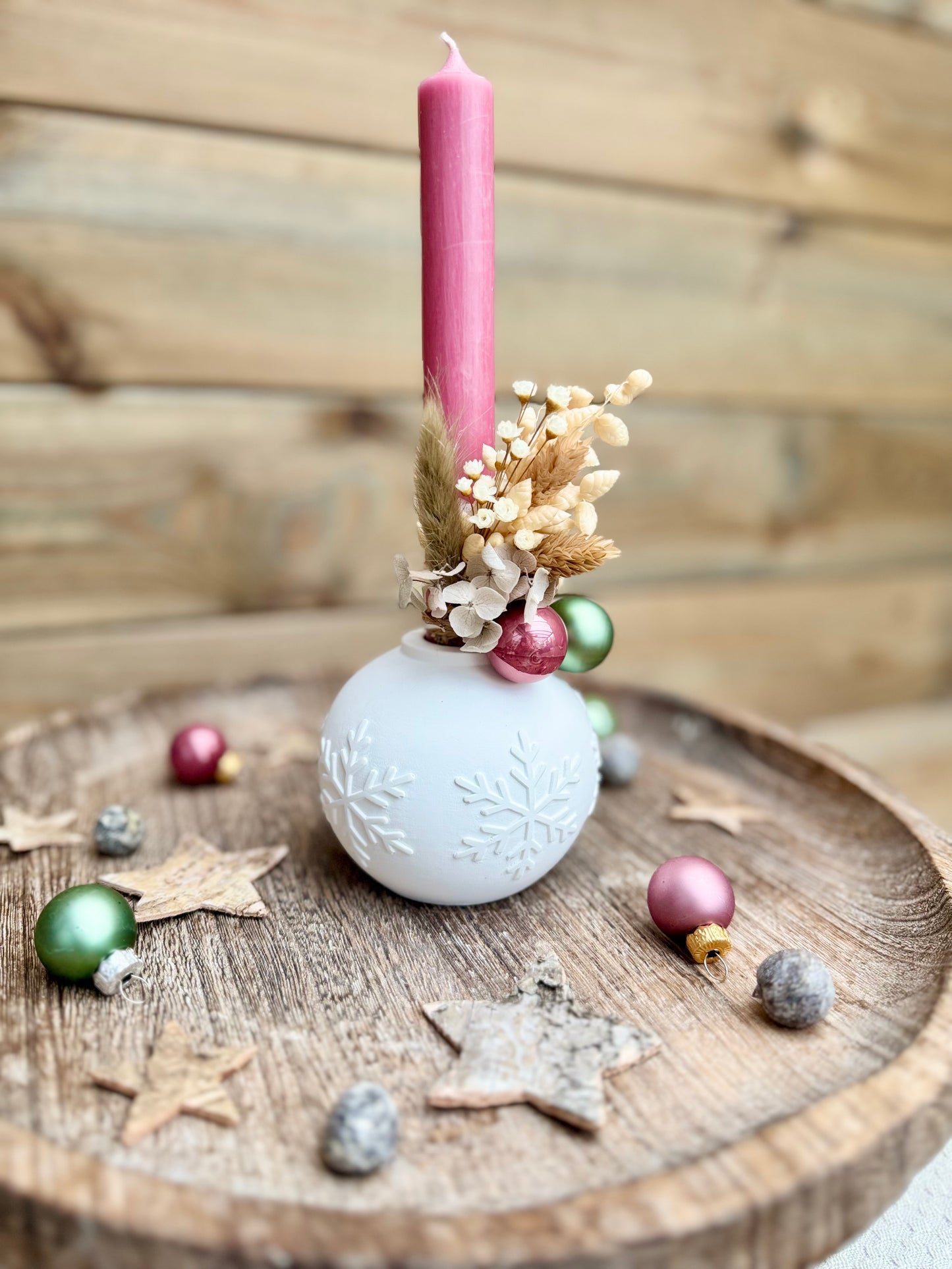 Silikonform Christbaumkugel Kerzenhalter Schneeflocke
