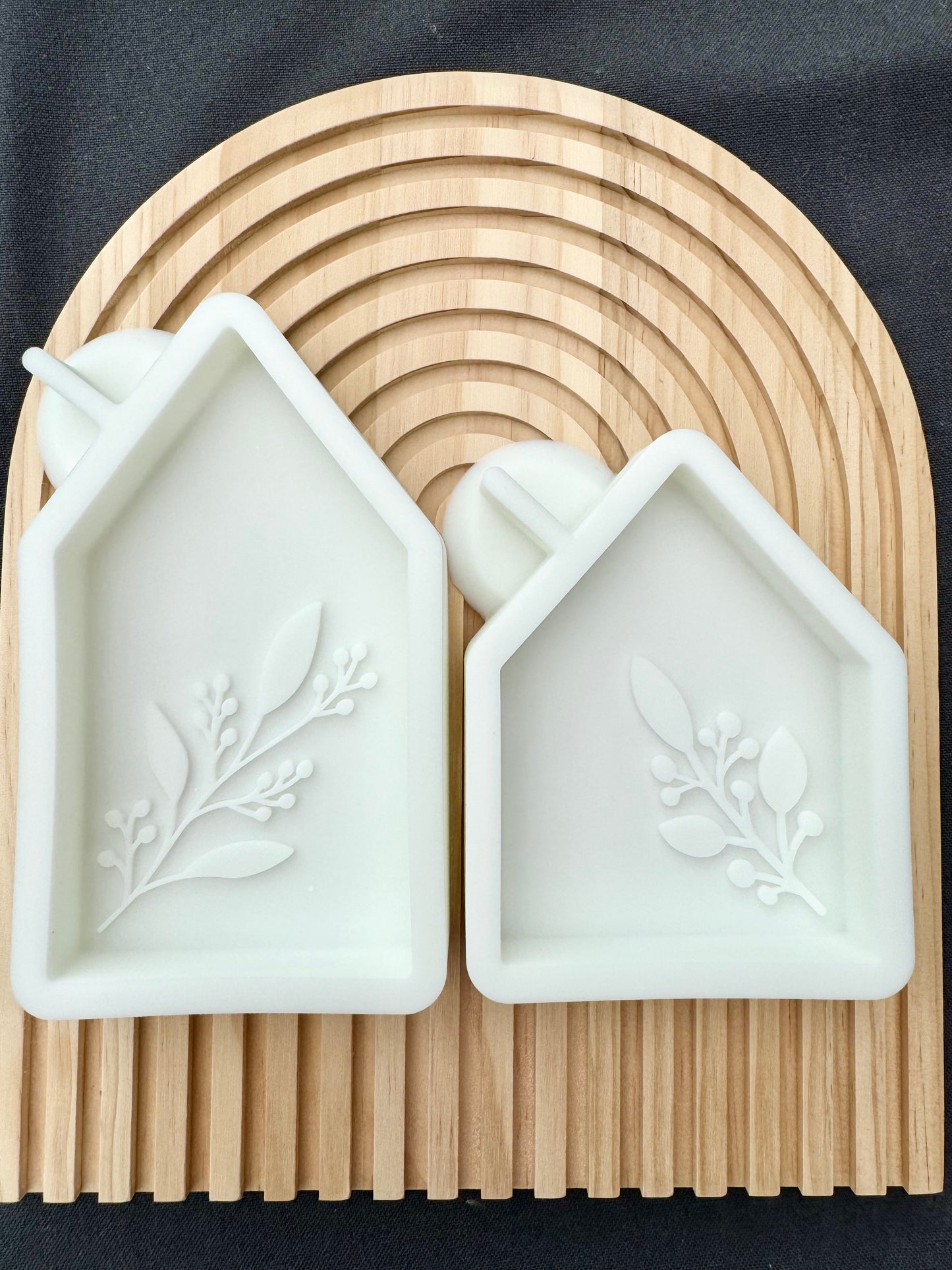 Silikonform Häuser mit Blumenprägung