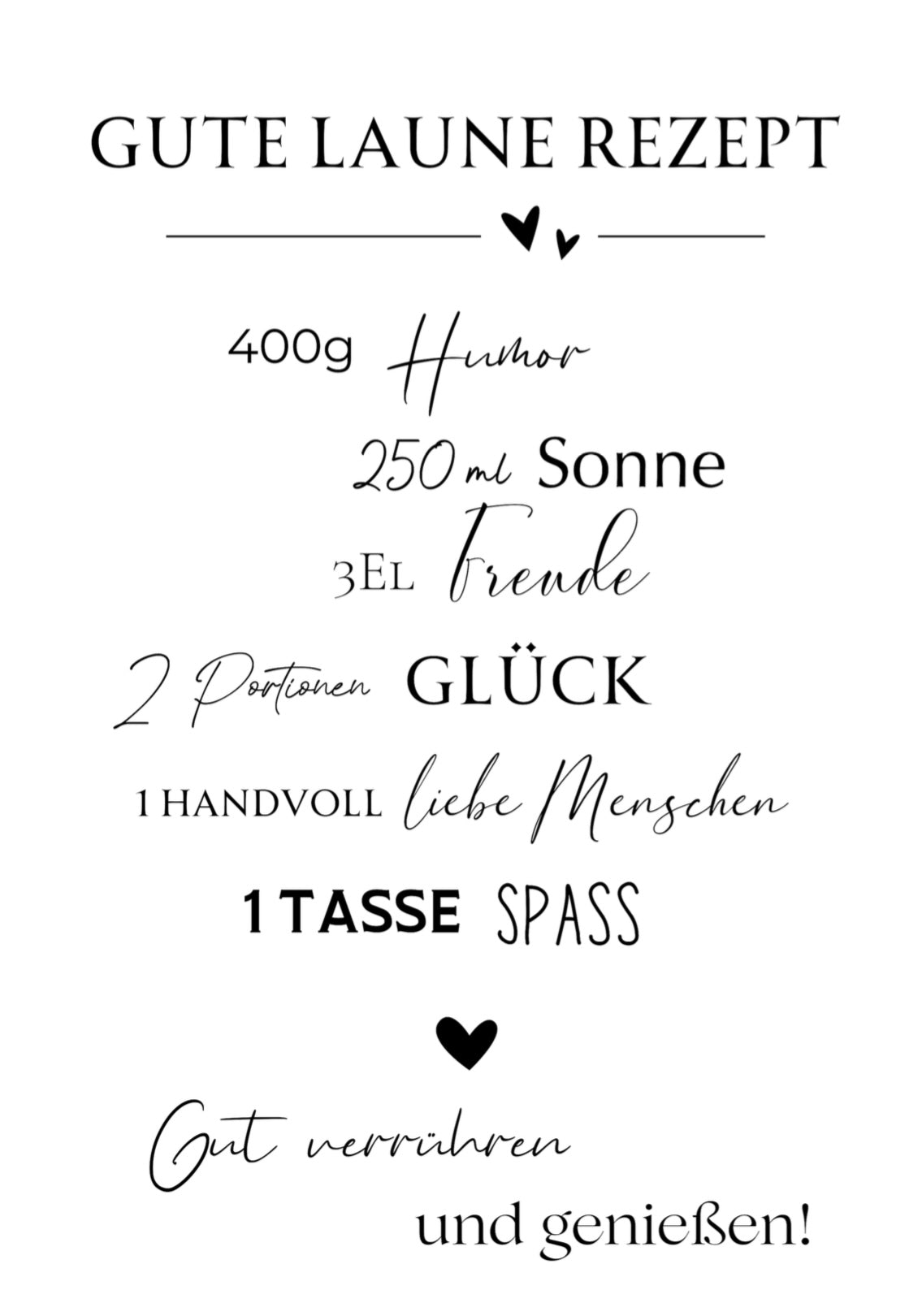 Laserdatei | Printdatei | Gute Laune Rezept