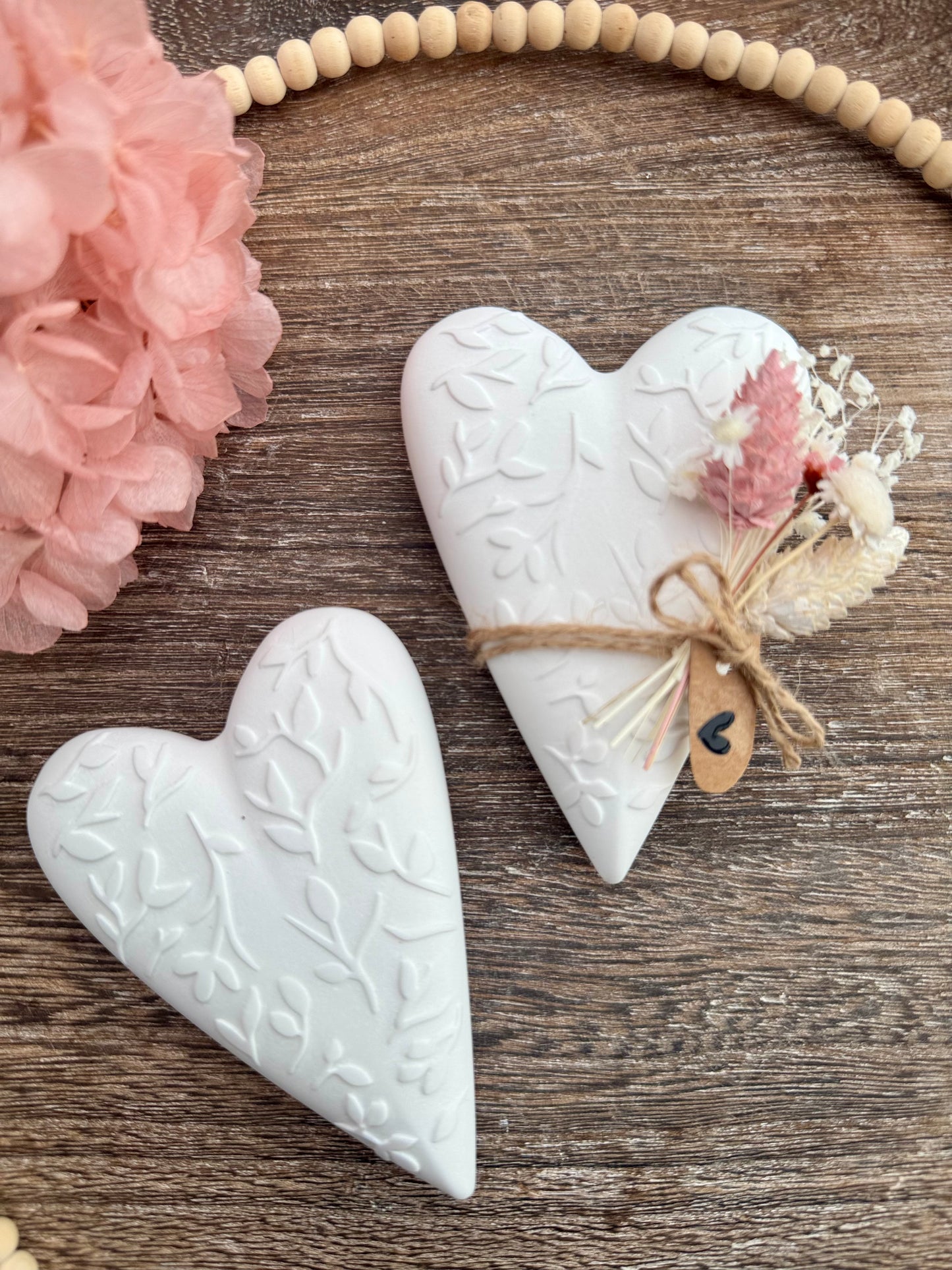 Silikonform Herz mit Blumen