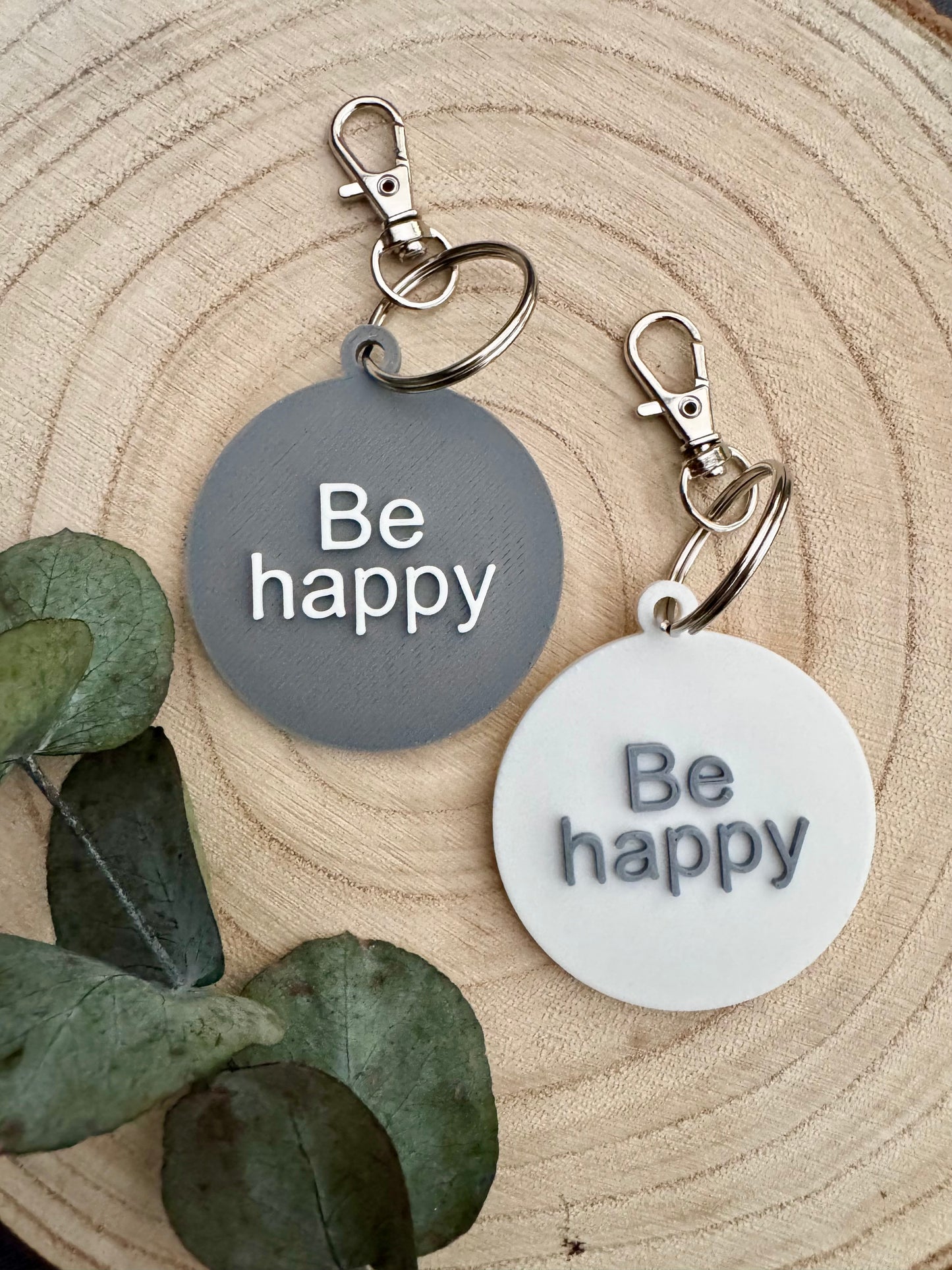 3D Schlüsselanhänger Be happy