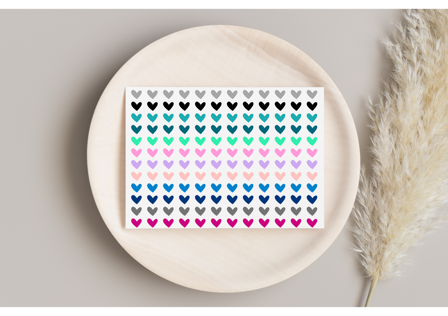 Rub on Motiv Bunte Herzen