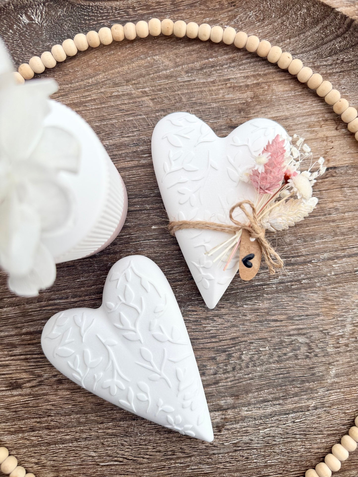 Silikonform Herz mit Blumen