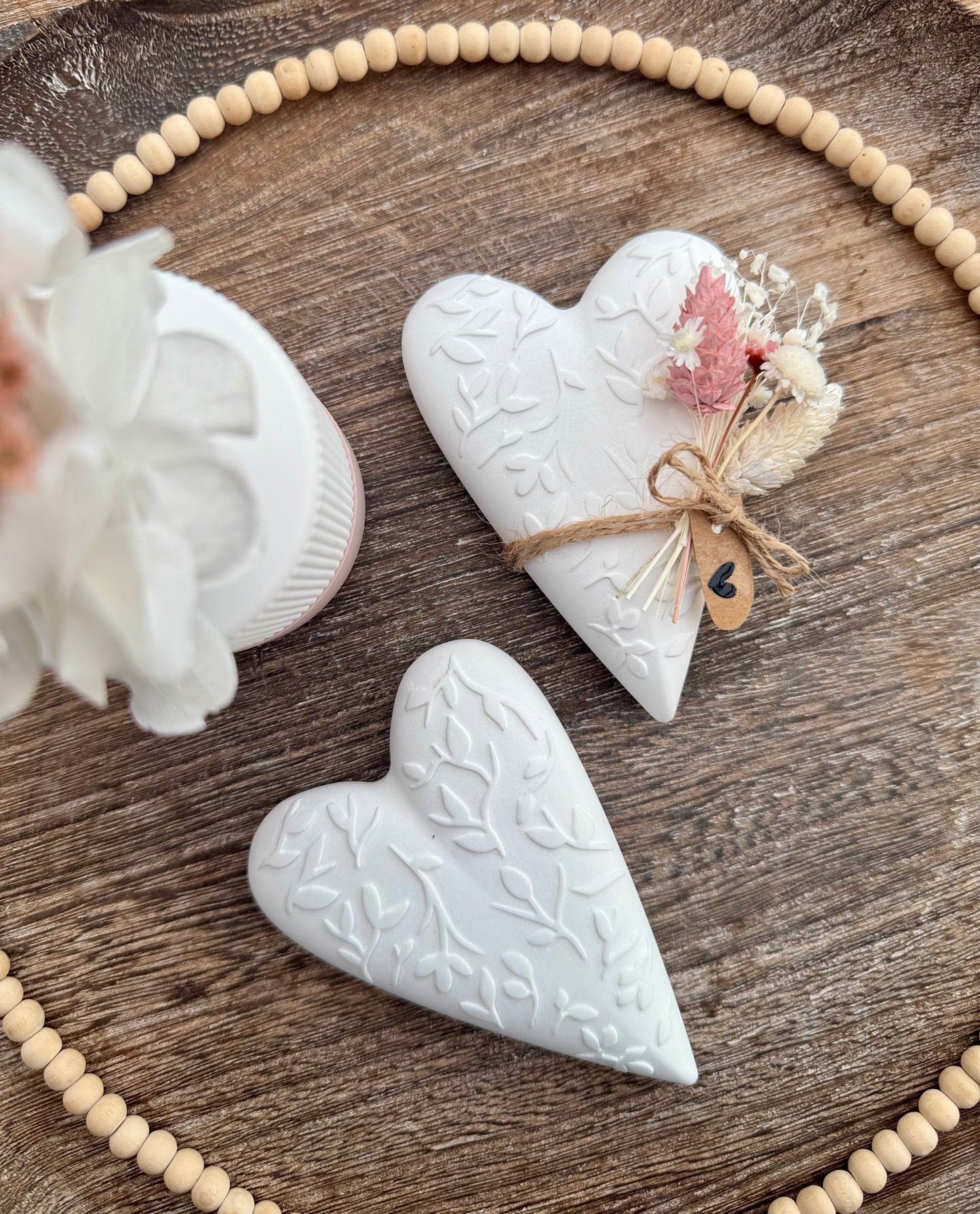 Silikonform Herz mit Blumen