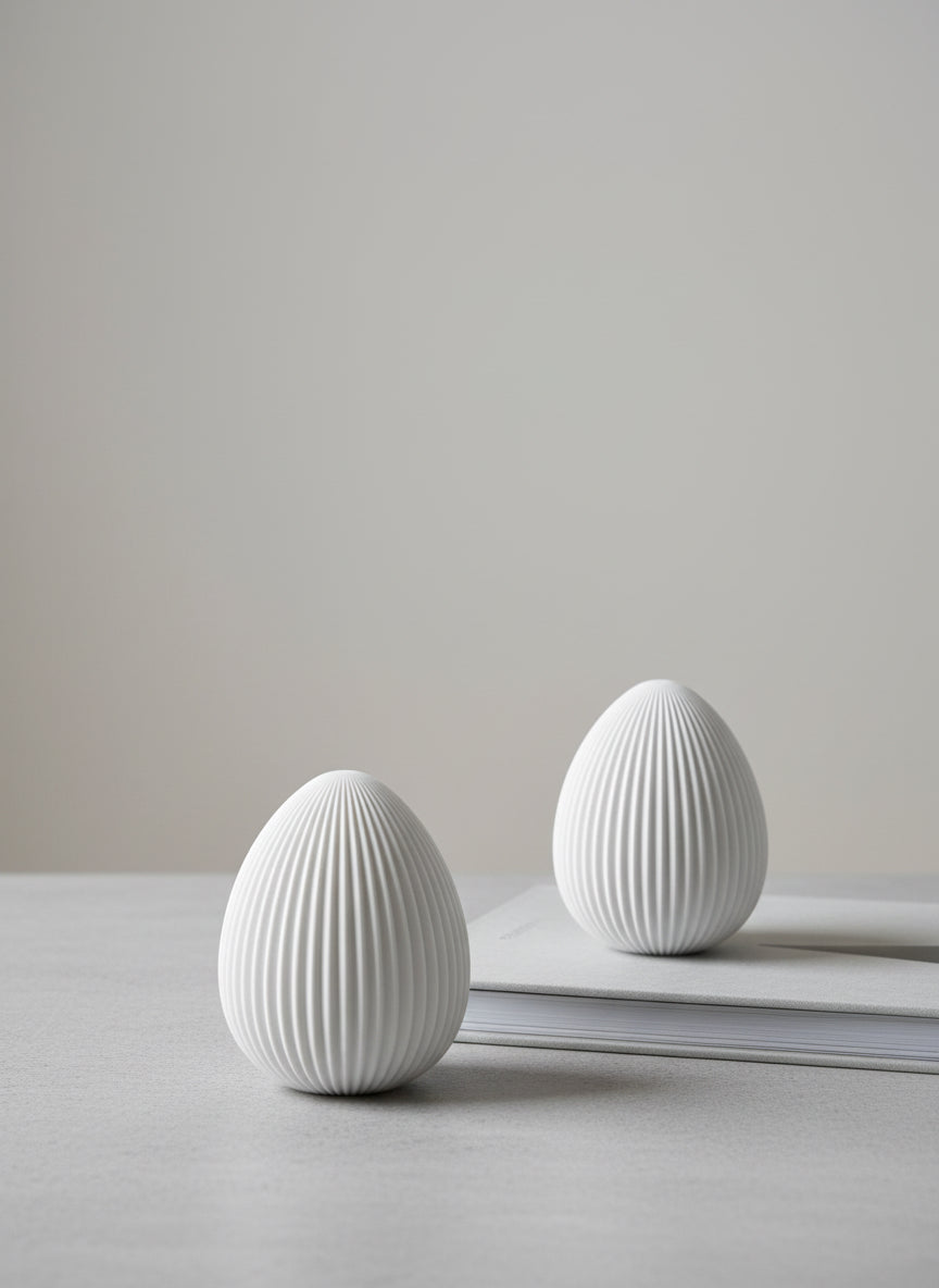 Silikonform Osterei Frido mit Füßen in 2 Größen - geriffelt oder glatt