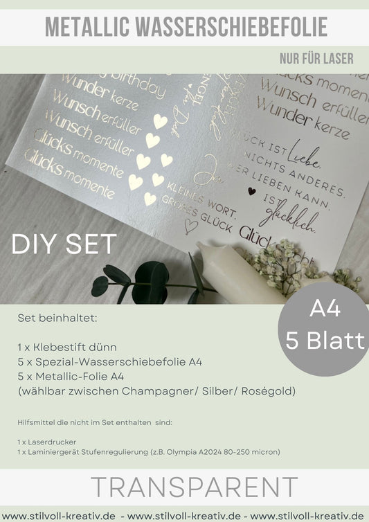 DIY Metallic Wasserschiebefolien Set