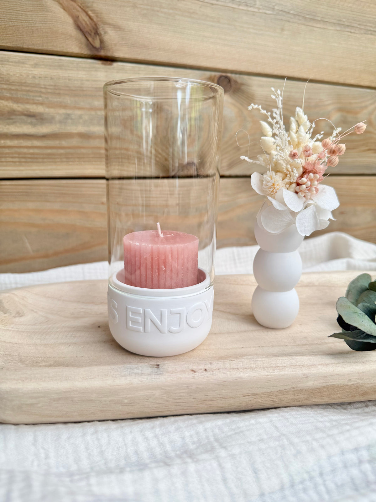 Silikonform Windlicht „Enjoy the moments“ – edle Deko – Silikonmanufaktur Kurt