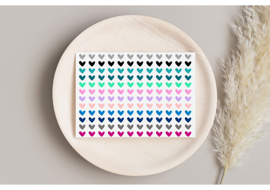 Rub on Motiv Bunte Herzen