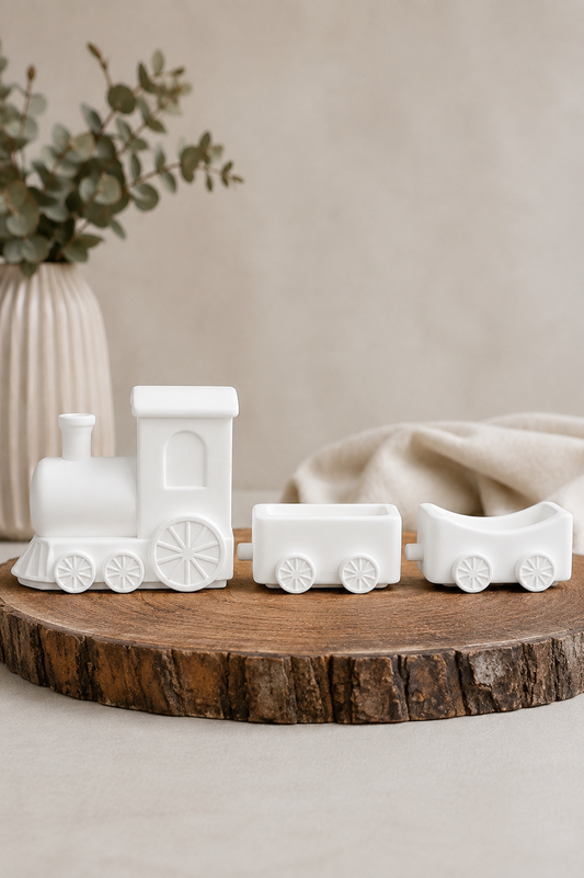 Silikonform Lok mit Waggons – handgemachte Gießform für Deko-Zug, Silikonmanufaktur Kurt
