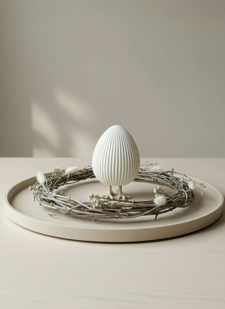 Silikonform Osterei Frido mit Füßen in 2 Größen - geriffelt oder glatt