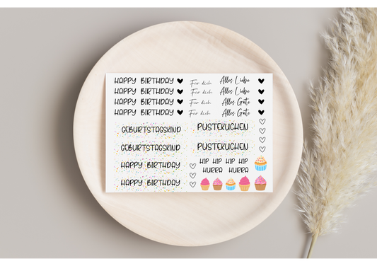 Rub on Motiv Geburtstag