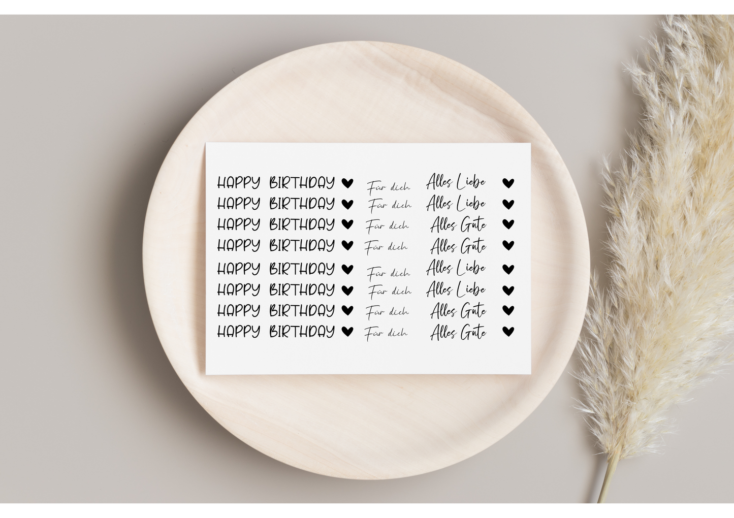 Rub on Bunte Happy Birthday klein