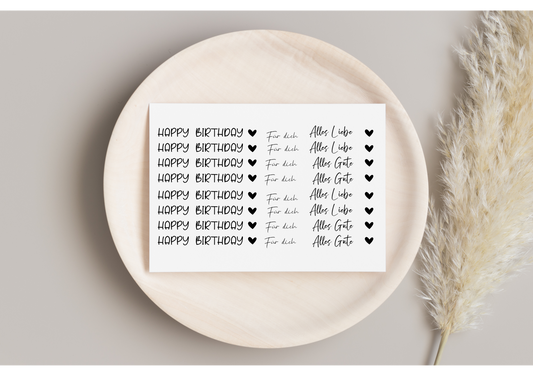 Rub on Happy Birthday klein