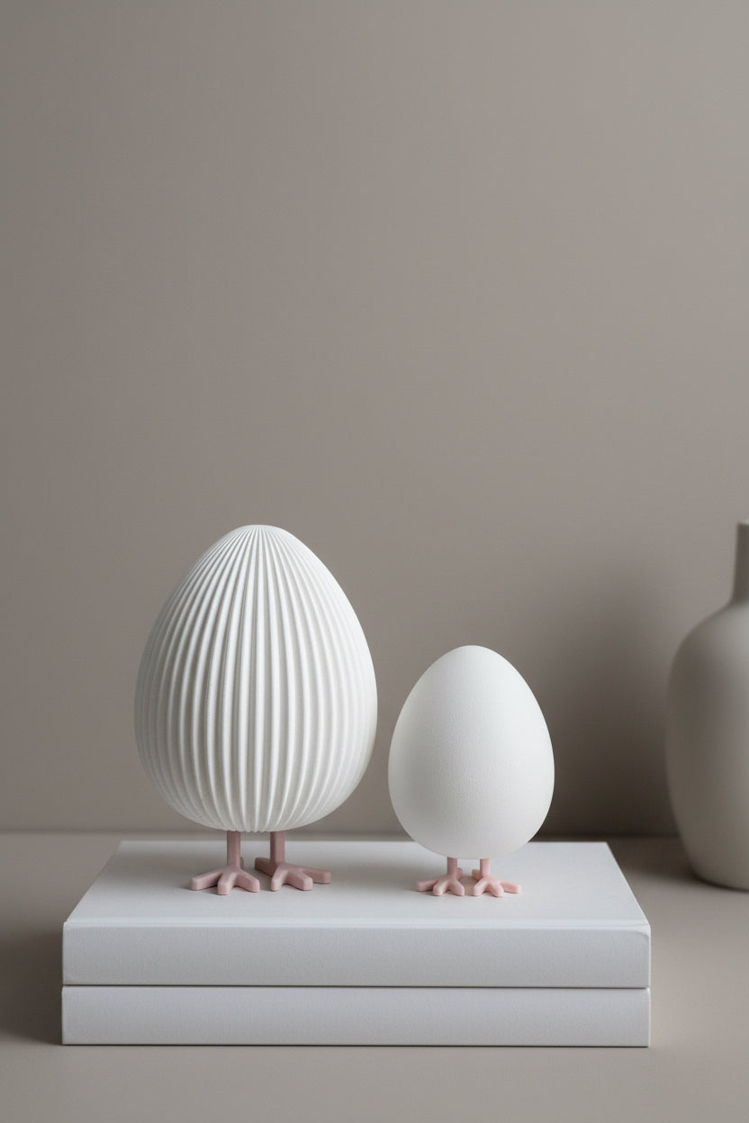 Silikonform Osterei Frido mit Füßen in 2 Größen - geriffelt oder glatt