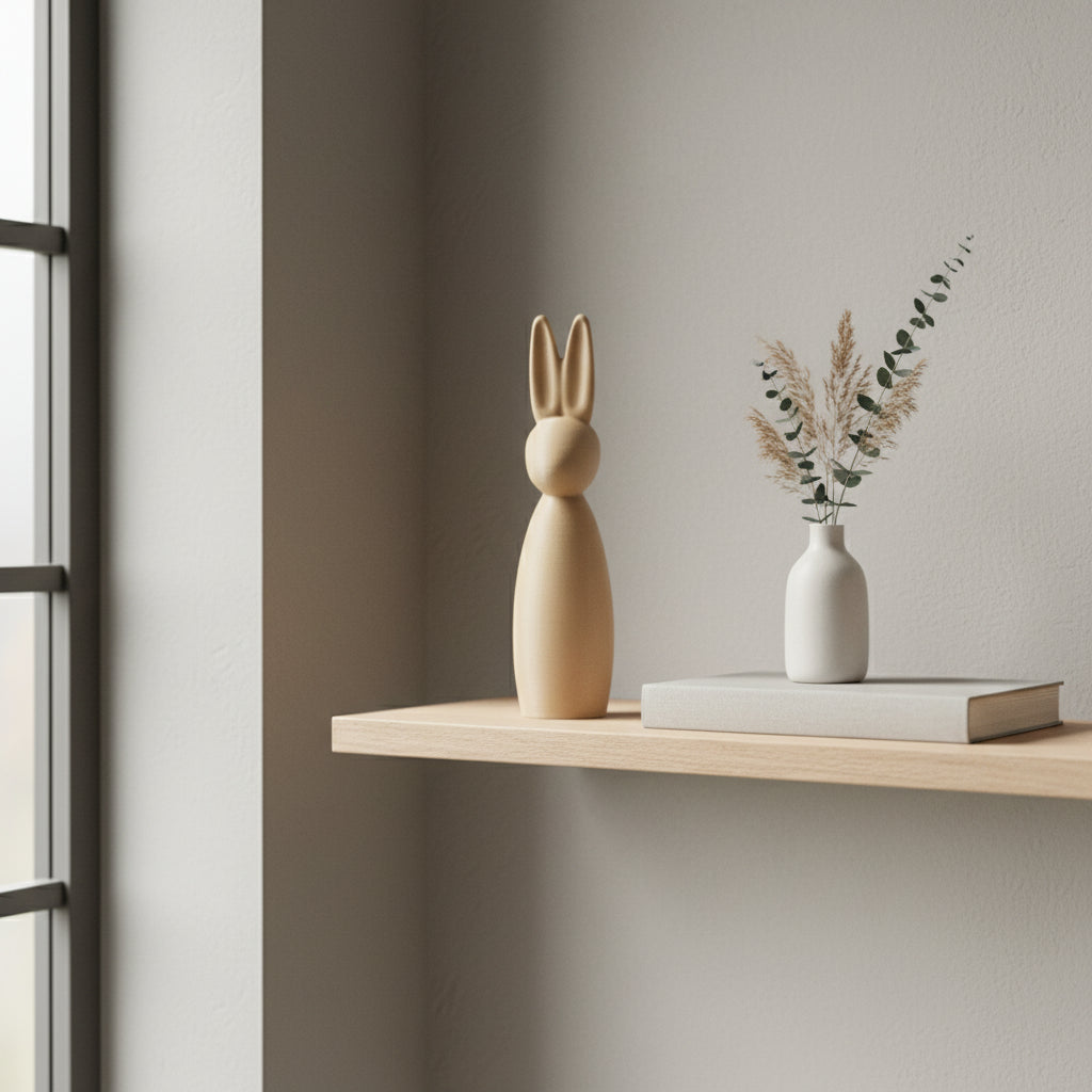 Hase Vio mit Hasenohren – moderne Osterdeko aus dem 3D-Druck