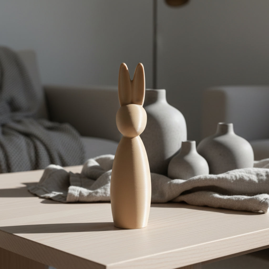 Hase Vio mit Hasenohren – moderne Osterdeko aus dem 3D-Druck